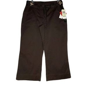 Style & Co. Brown Wide-Leg Drawstring Capris